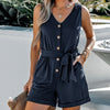 Stilfull kort jumpsuit med fickor