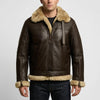 Shearling-fodrad aviatorjacka för män