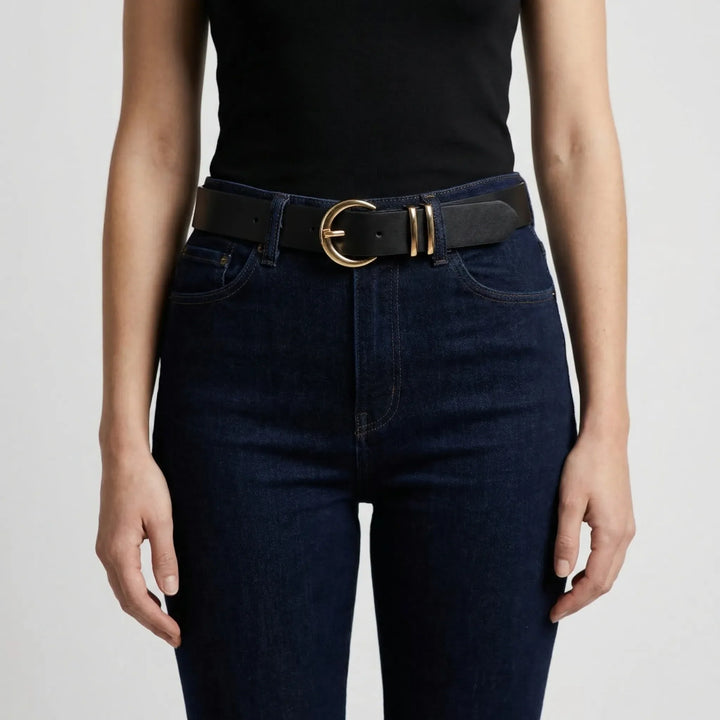 Beltriva - 3-Piece Gold Buckle Waist Belt Set