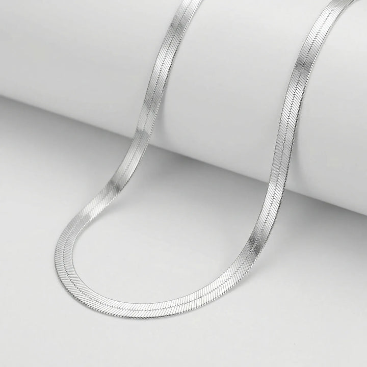 Bladeux - Flat Blade Chain Silver Necklace
