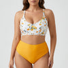 Baddräkt Blommig Haltersnörning Bikini Set