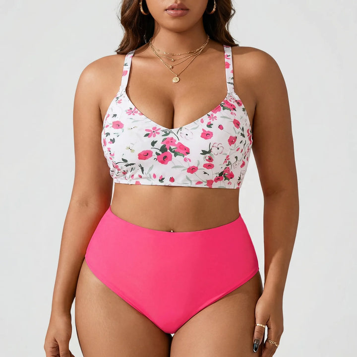 Bloomkini - Floral Halter Tie Bikini Set