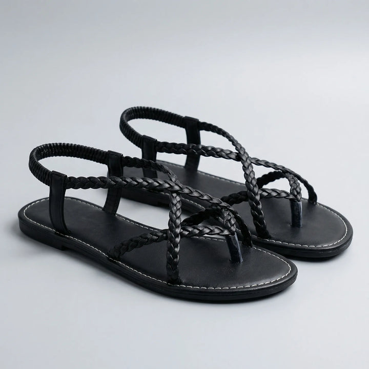 Braidova - Flat Braided Strap Toe-Ring Sandal