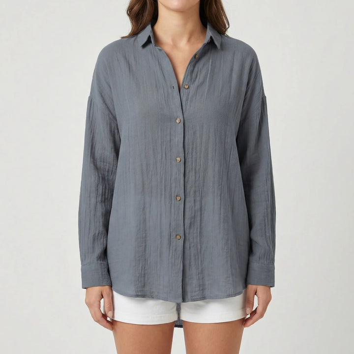 Brentelle - Relaxed Button-Down Long Sleeve Shirt