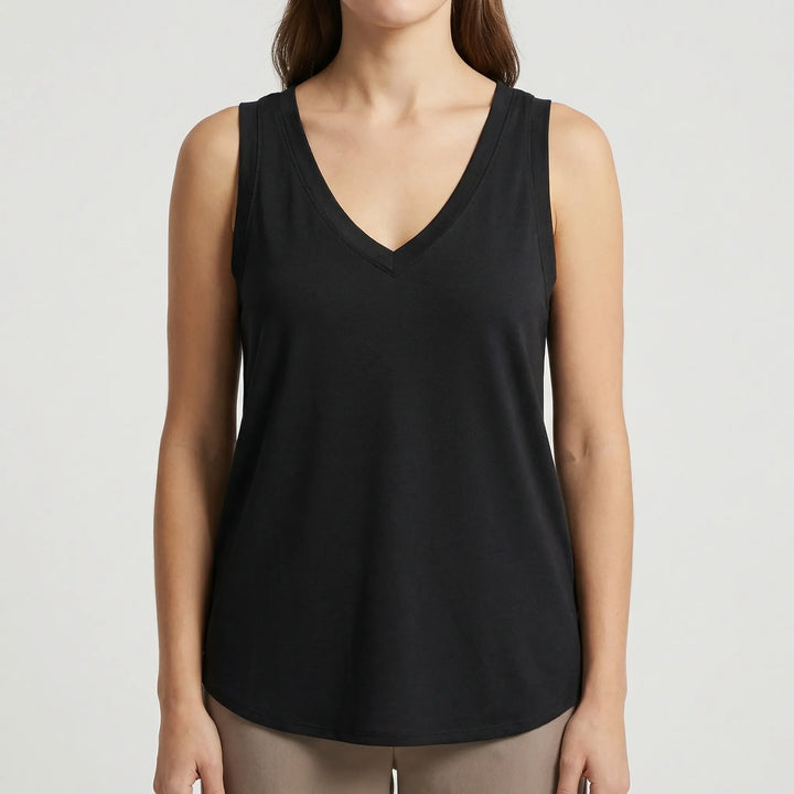 Brezova - Loose Deep V-Neck Sleeveless Top