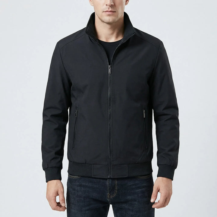 Brezzon - Stand Collar Windbreaker Jacket For Men