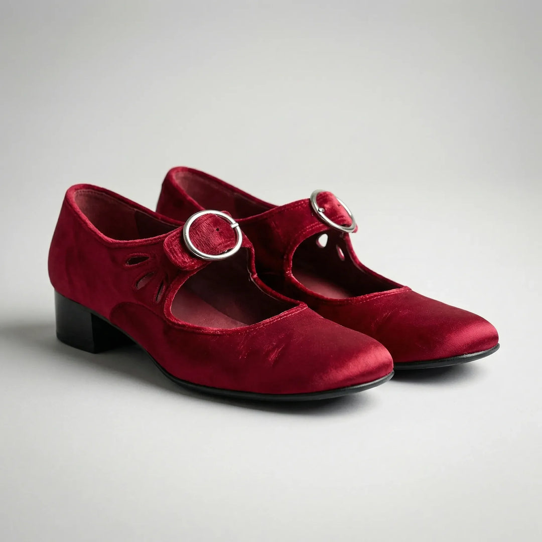 Buckova - Low-Heel Buckle Strap Women's Shoe
