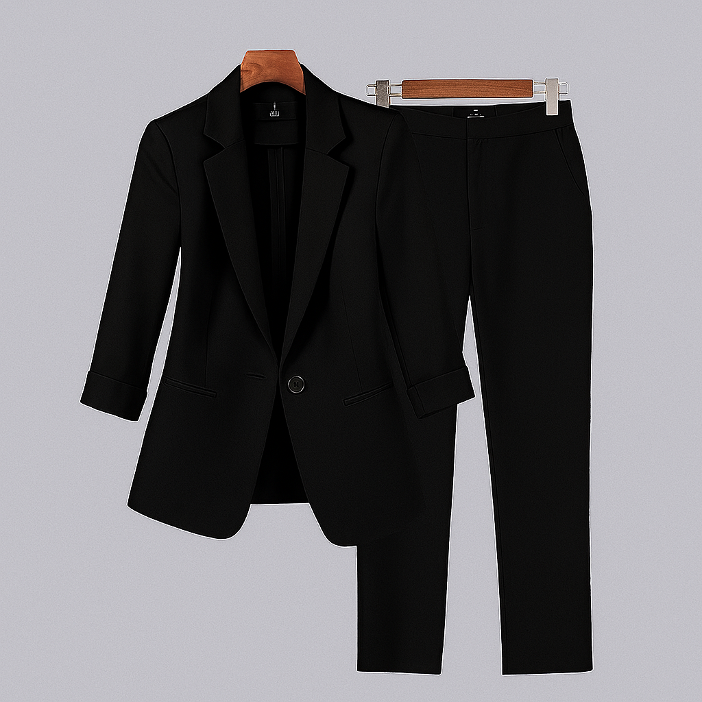 Kvinnors formella kostymset med blazer och byxor