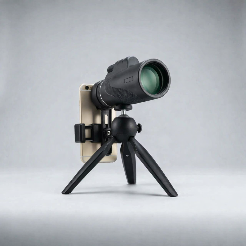 Hög-zoom kompakt monokulär med stativ