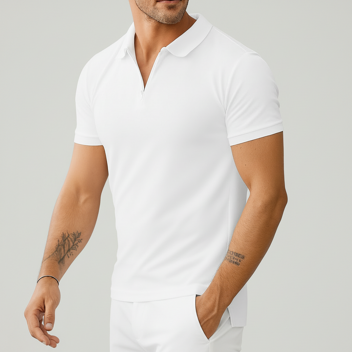 T-Shirt med Halv Dragkedja Polo för Män