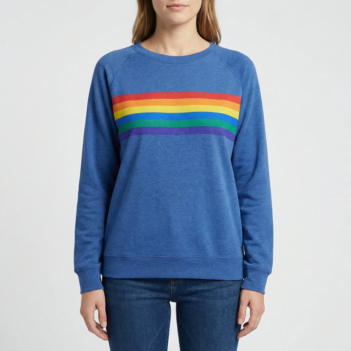 Chromelo - Crew Neck Rainbow Stripe Pullover
