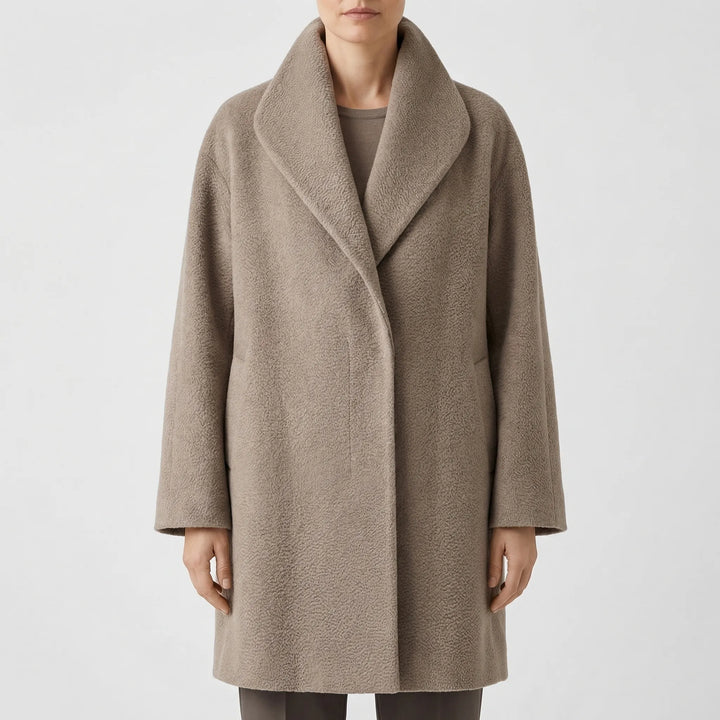 Clairette - Wide-Collar Hip-Length Women's Jacket