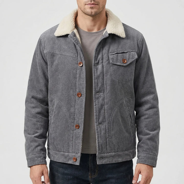 Corveaux - Sherpa-Lined Corduroy Button-Front Jacket