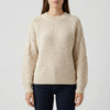 Avslappnad Stickad Pullover med Rundad Hals