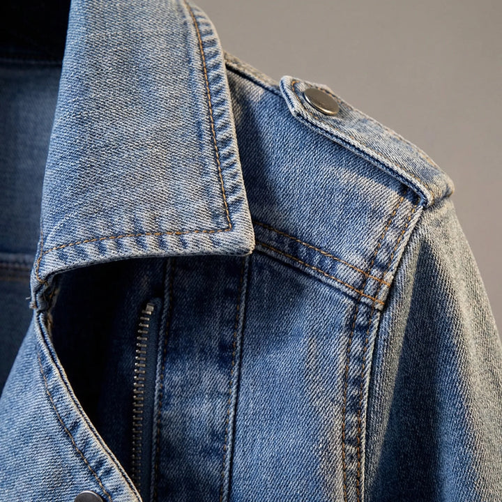 Denivra - Moto-Style Women's Denim Jacket