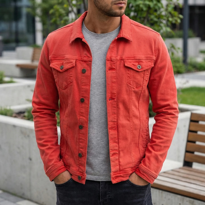 Denvorx - Classic Button-Up Denim Jacket For Men