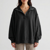 Oversized Henley med sidoflik för kvinnor