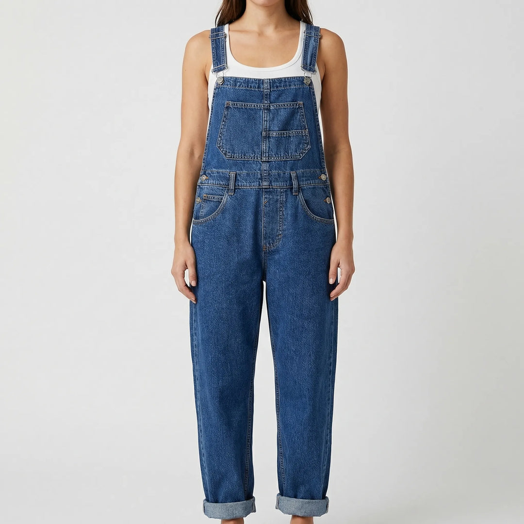 Dunaway - Relaxed Fit Denim Bib Overalls