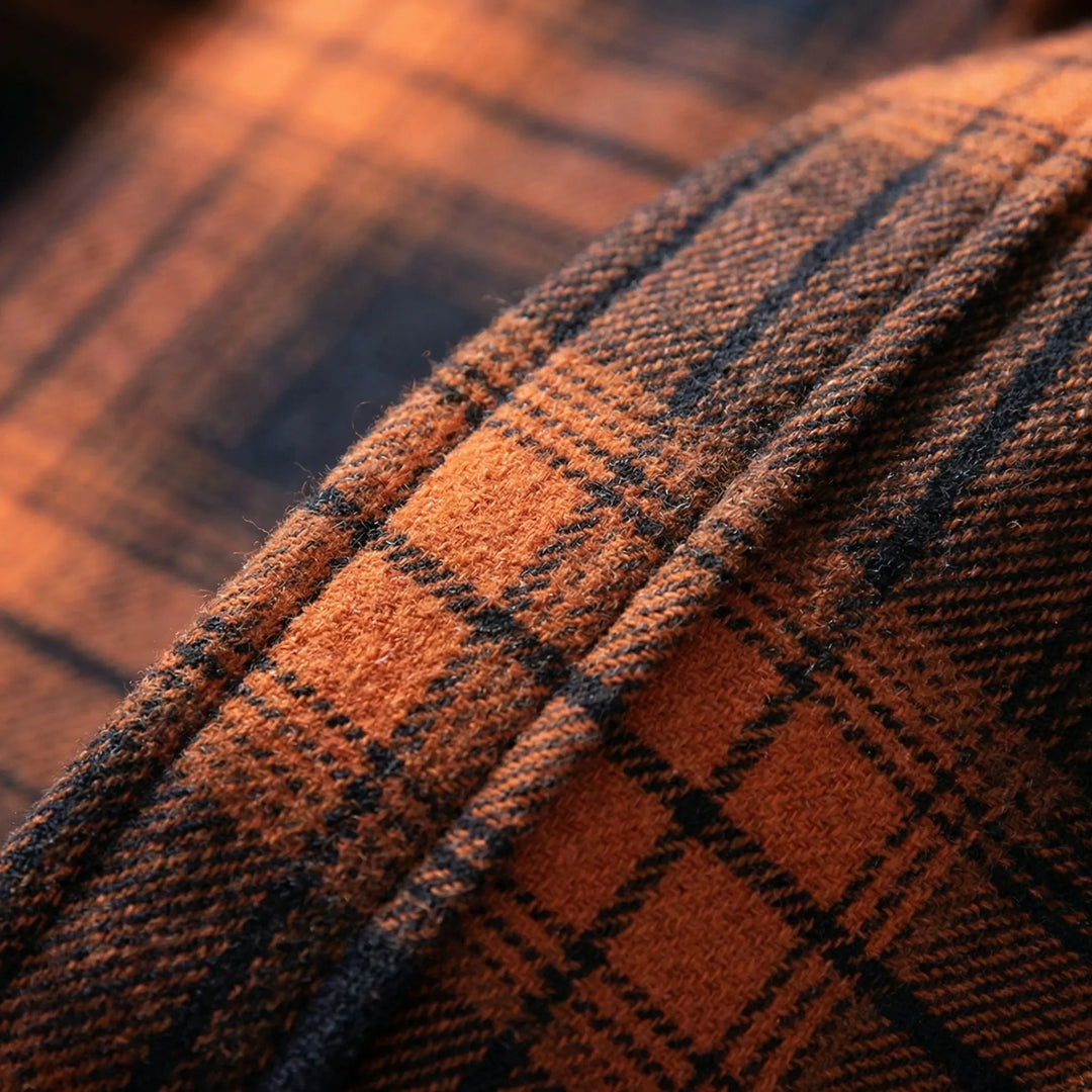 Flandrex - Fleece-Lined Plaid Shirt Jacket For Men