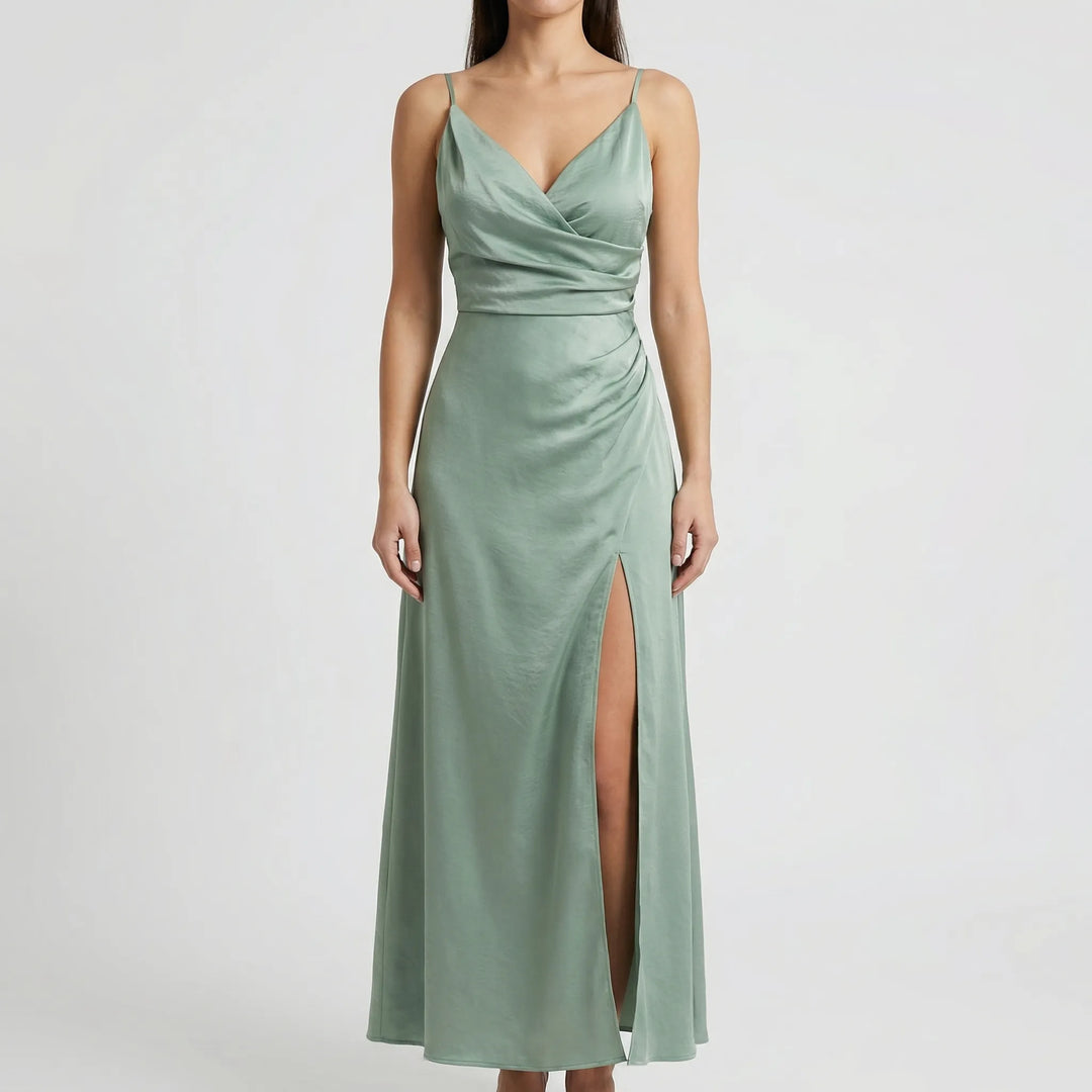 Florixa - Sleeveless Maxi Dress With Side Slit