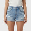 Rippade Rullade Denimshorts För Kvinnor