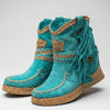 Fringe Ankel Boot Med Platt Sula