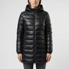 Lång Hooded Quiltad Pufferjacka