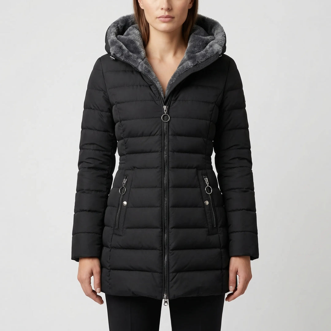 Frostlyne - Quilted Hooded Mid-Length Winter Jacket