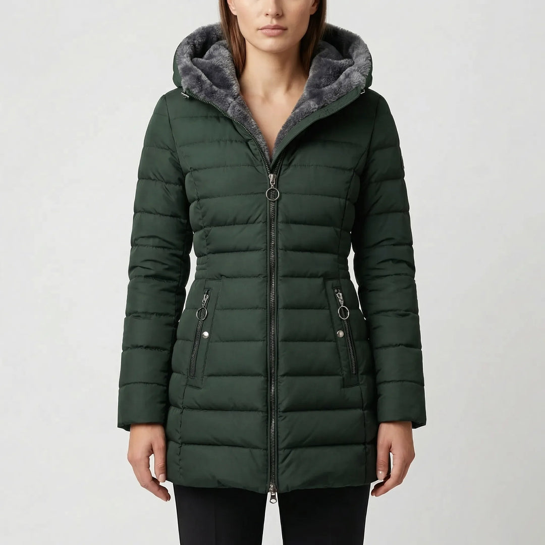Frostlyne - Quilted Hooded Mid-Length Winter Jacket