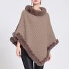 Oversized Kabelstickad Ponchojacka för Kvinnor