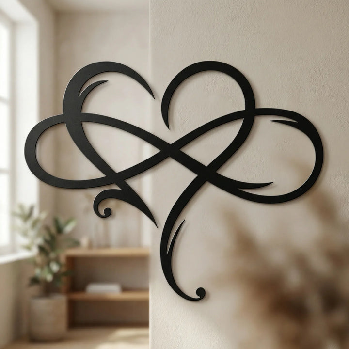 Infinvora - Infinity Heart Metal Wall Sculpture