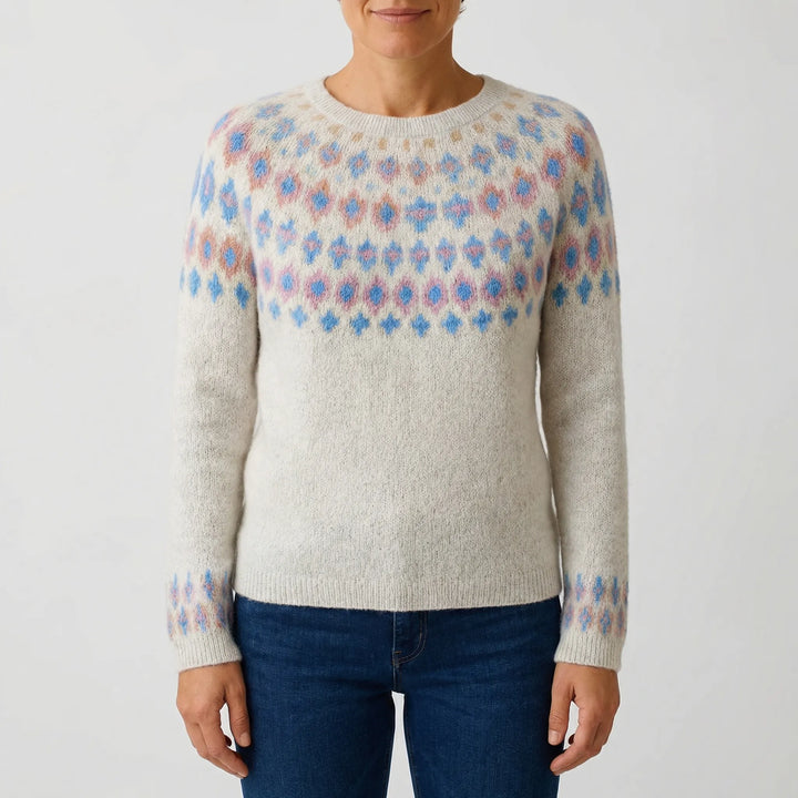 Knitvara - Fair Isle Printed Crew Neck Pullover