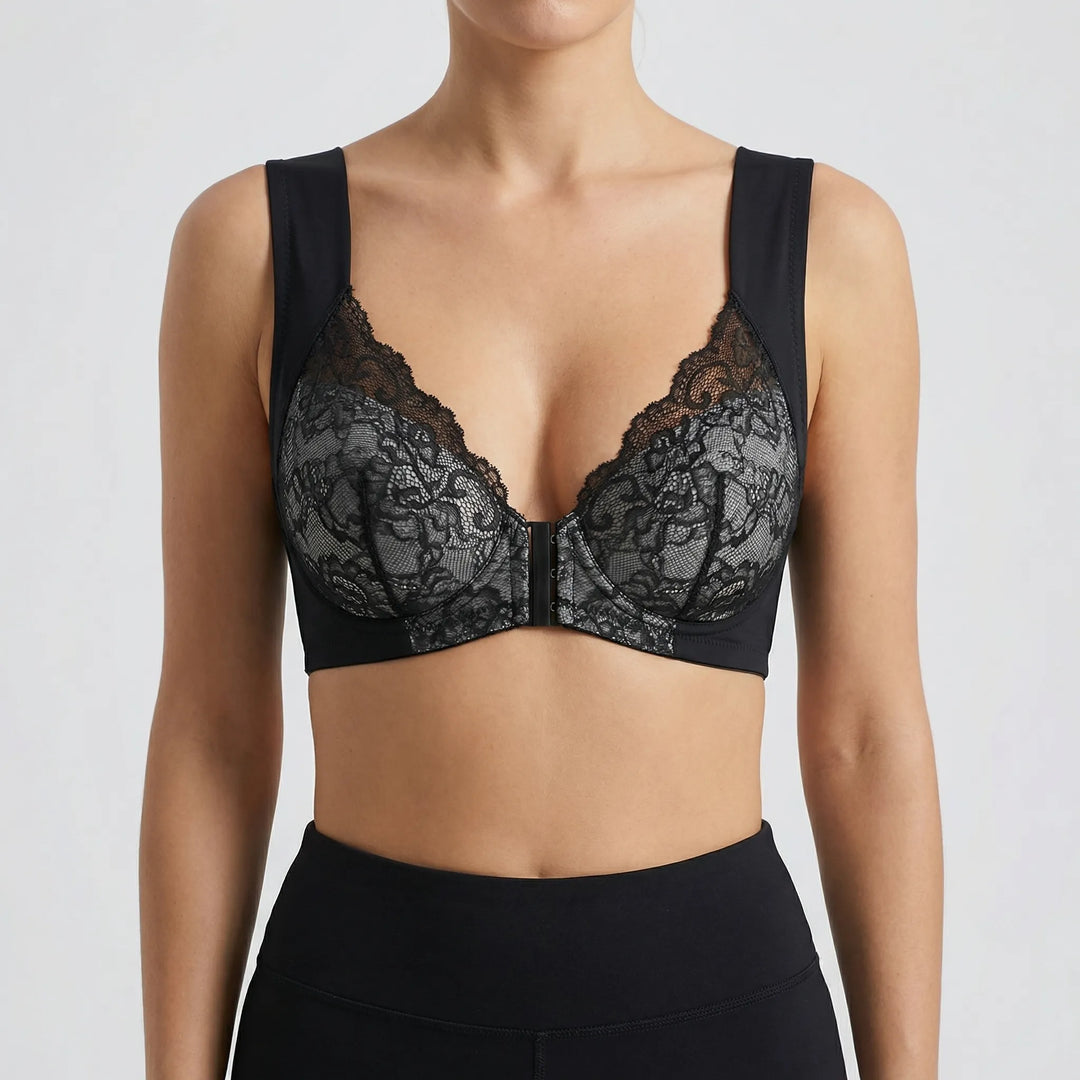Laceva - Wireless Front-Closure Lace Bra Set