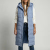 Långlinje Hooded Ärmlös Puffer Väst