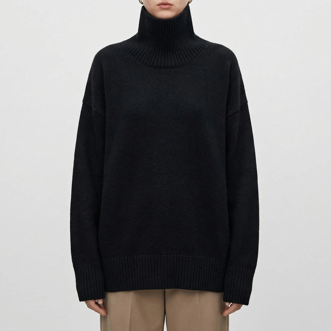 Lumvex - Oversized High-Neck Knit Sweater