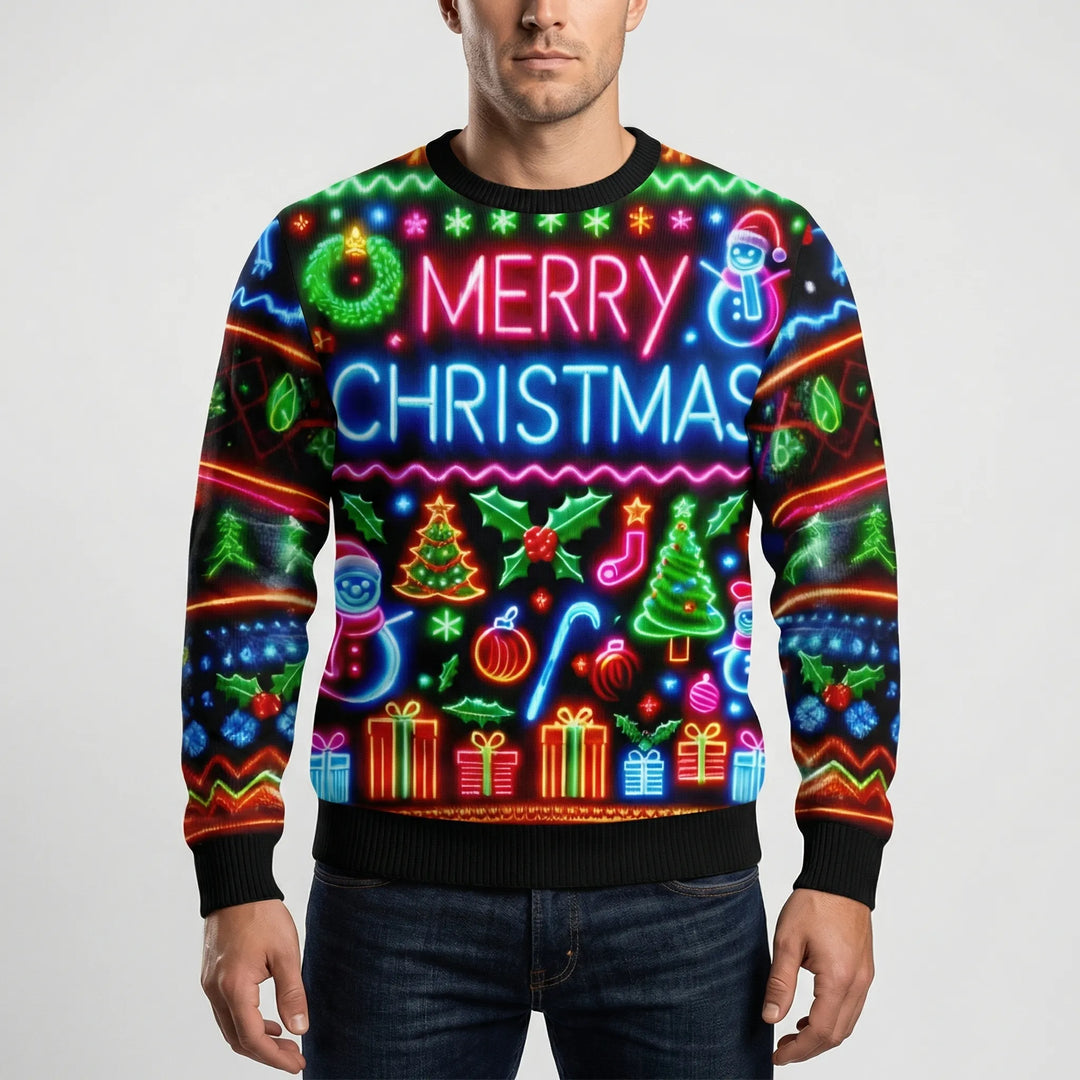 Neonmas - Neon Graphic Christmas Crew Neck Sweater