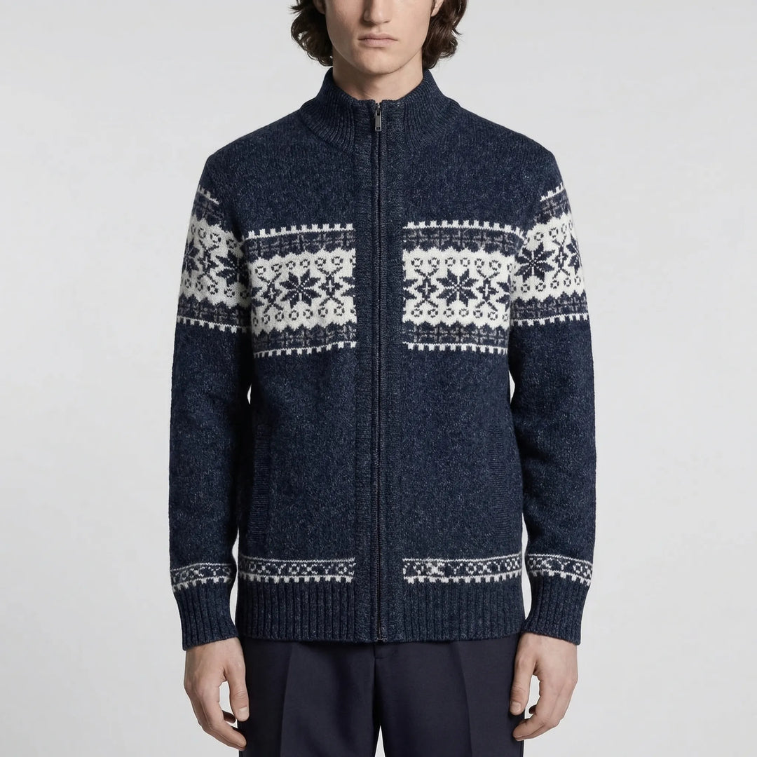 Norwick - Fair Isle Zip-Up Knit Cardigan
