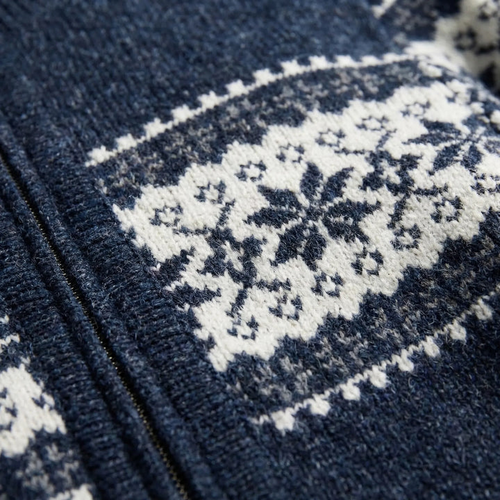 Norwick - Fair Isle Zip-Up Knit Cardigan