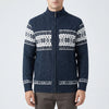 Fair Isle Zip-Up Stickad Cardigan för Män