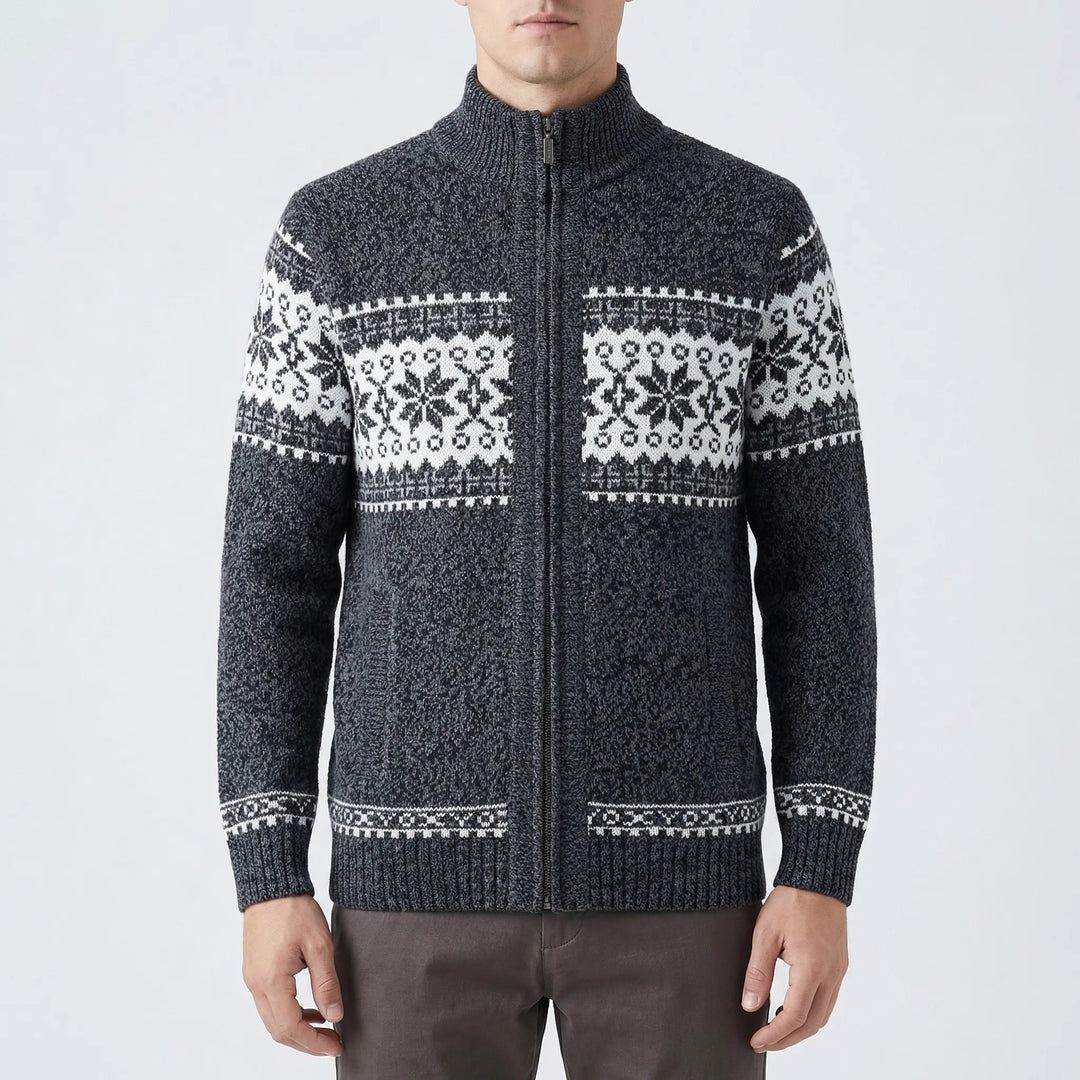 Norwick - Fair Isle Zip-Up Knit Cardigan