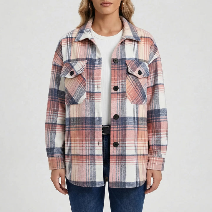 Plaidova - Relaxed Fit Plaid Shirt Jacket