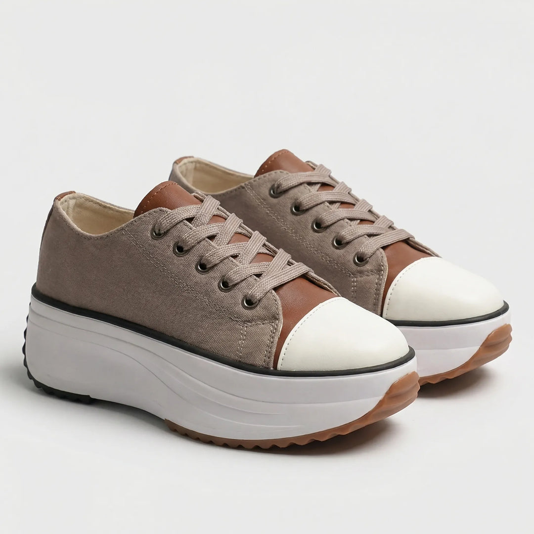 Platavy - Lace-Up Platform Sneaker For Women