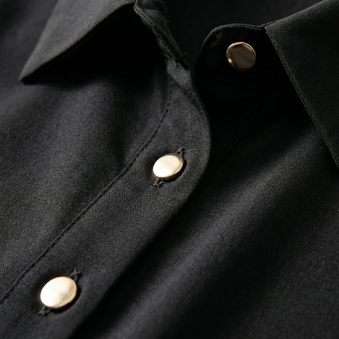 Quiltonelle - Quilted Button-Down Long Sleeve Shirt