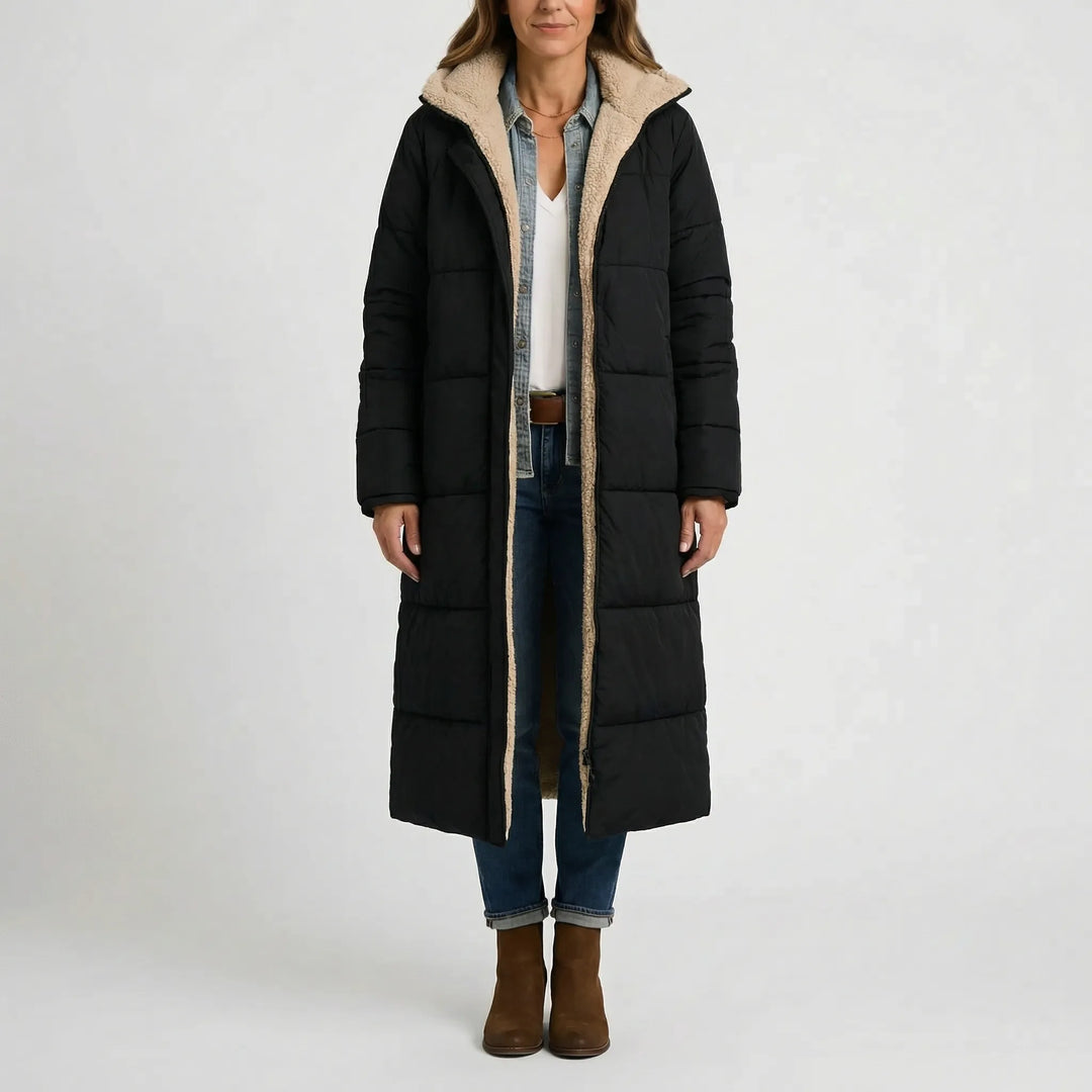 Quilvorа - Full-Length Hooded Quilted Coat