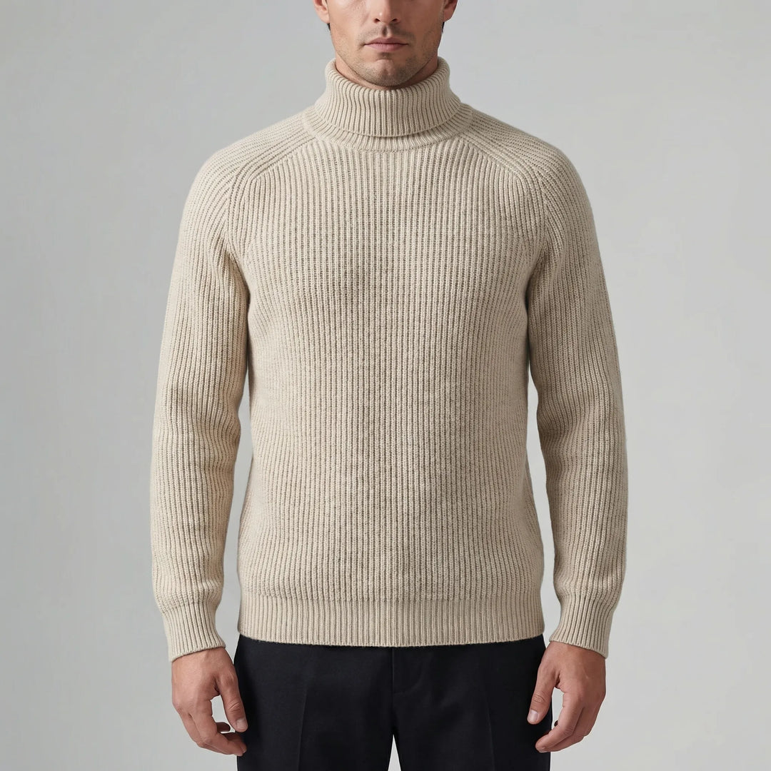 Rollnek - Slim Fit Ribbed Turtleneck Sweater