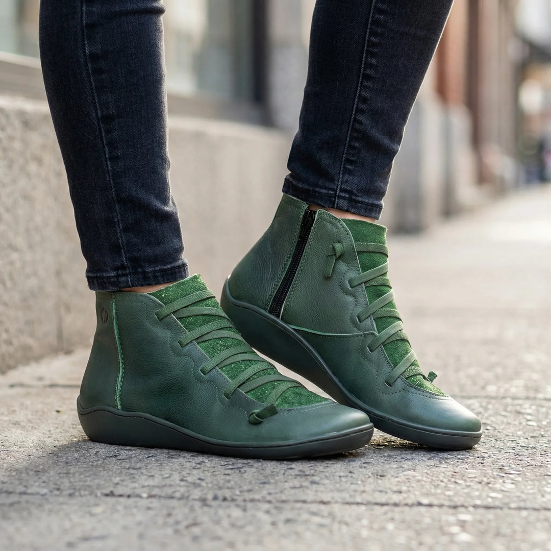 Romvela - Lace-Up Pointed Toe Ankle Boot