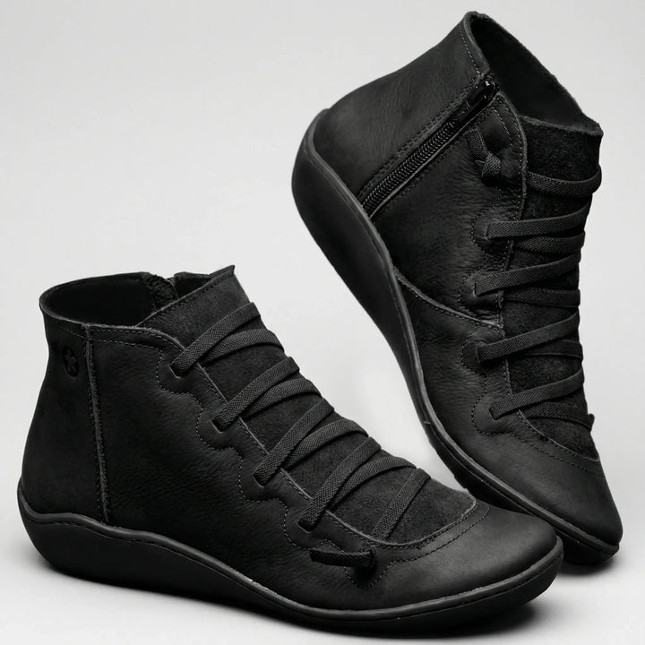 Romvela - Lace-Up Pointed Toe Ankle Boot