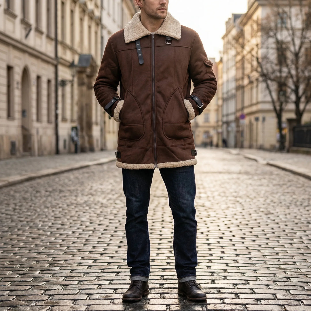 Ruvarka - Sherpa-Lined Zip-Up Men's Jacket