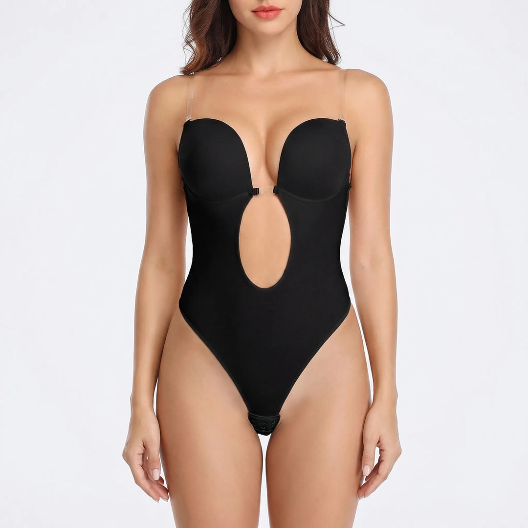 Sculvera - Deep V-Neck Backless Body Shaper