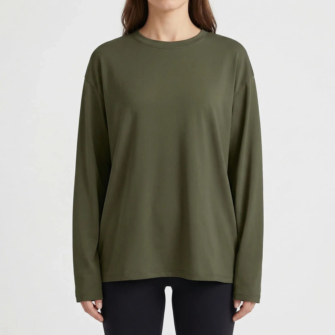 Slouvera - Oversized Crewneck Long Sleeve Top